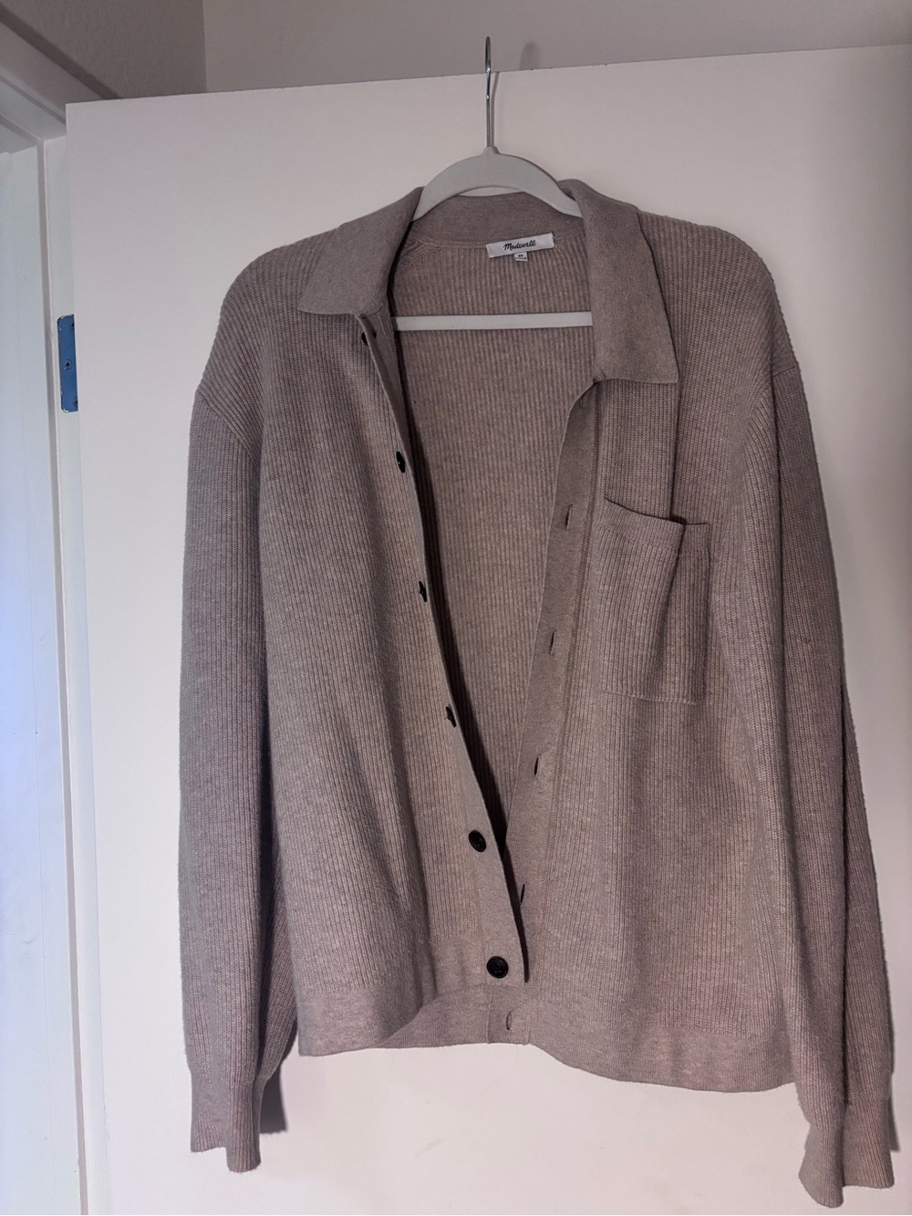 Madewell Men’s XS Neutral Taupe Button-Up Knit Cardigan